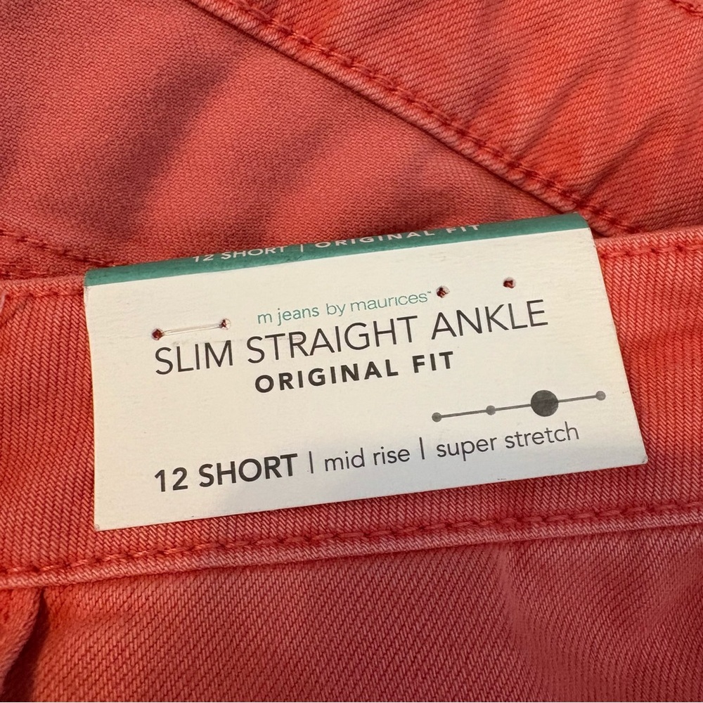 Maurices Coral Cropped Straight Jeans 12 Short NWT - Picture 6 of 11